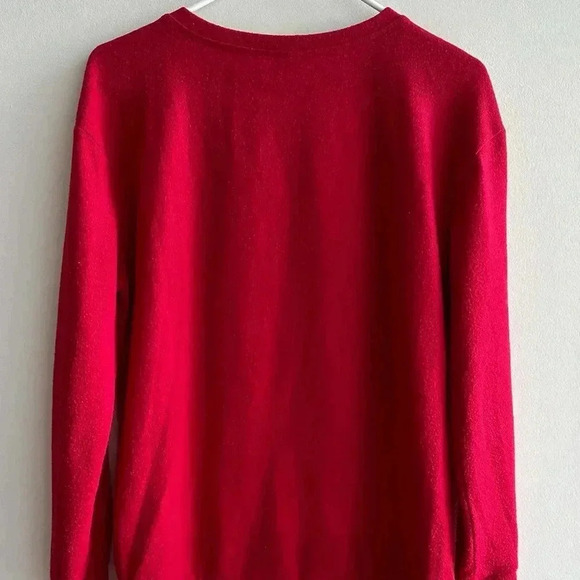 Ho Ho Nope Cat Ugly Christmas Sweater, Red Holiday Sweater, Glitter, Size Med - Picture 11 of 16